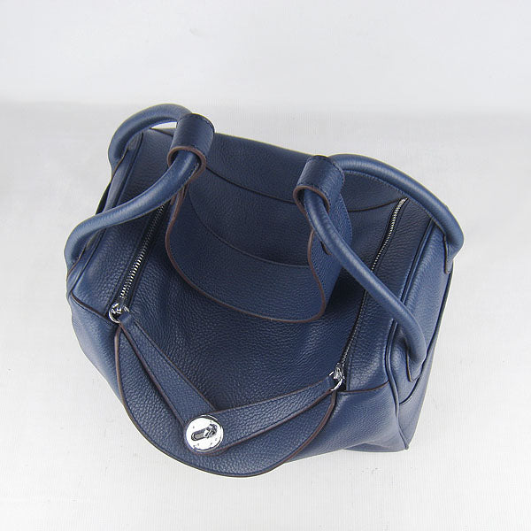 Hermes Luxury Lindy Ladies Lambskin Handbag Blue Travel Bag