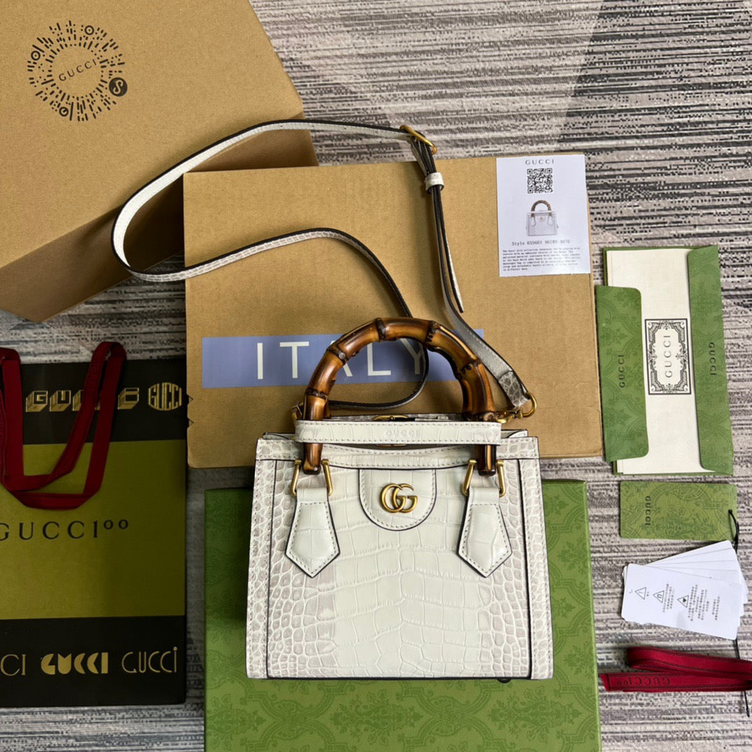 gg Diana , ’s 7.9in White Mini Tote Bag