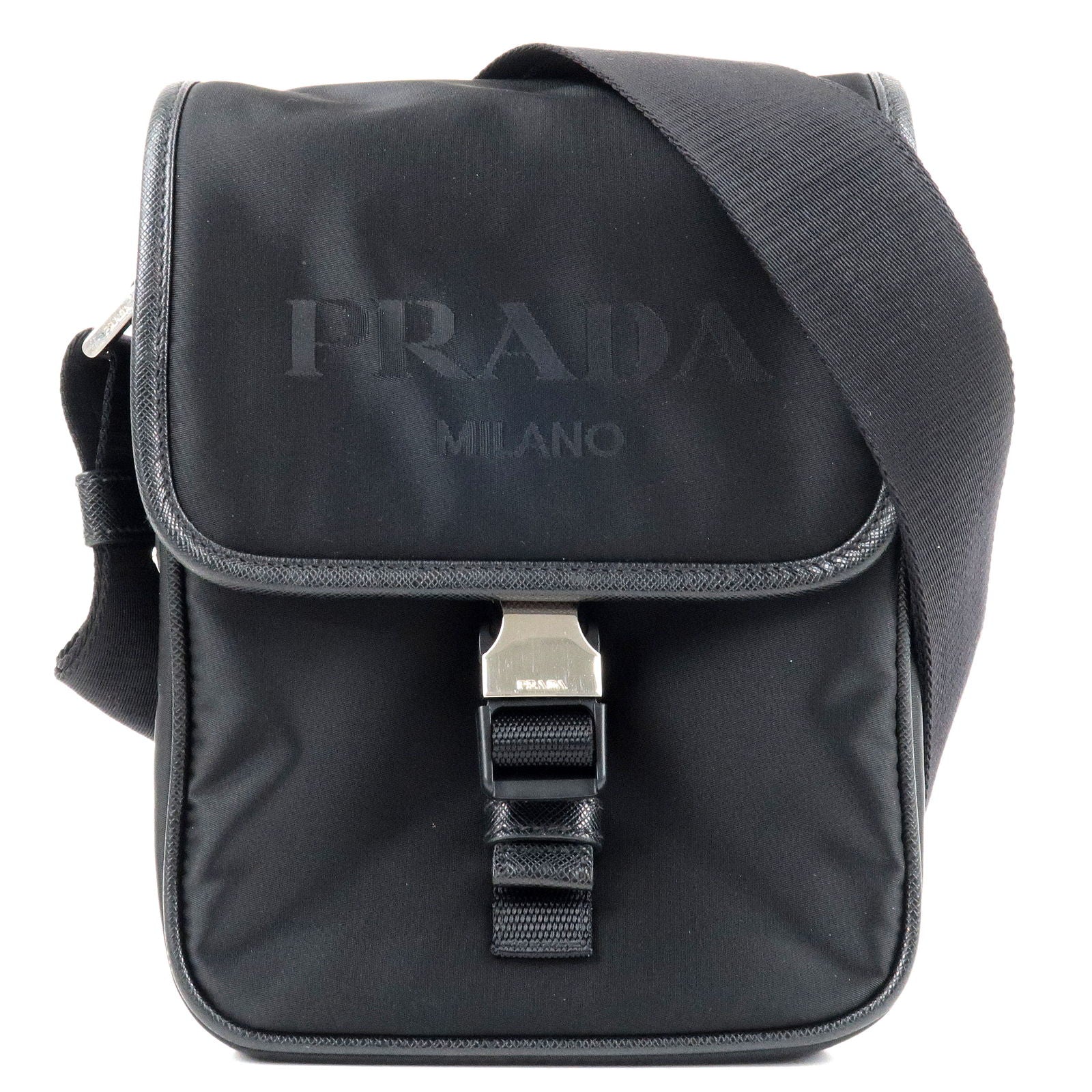Prada Prada Logo Nylon Leather Shoulder Bag Nero Black 2Vd028 36057 10
