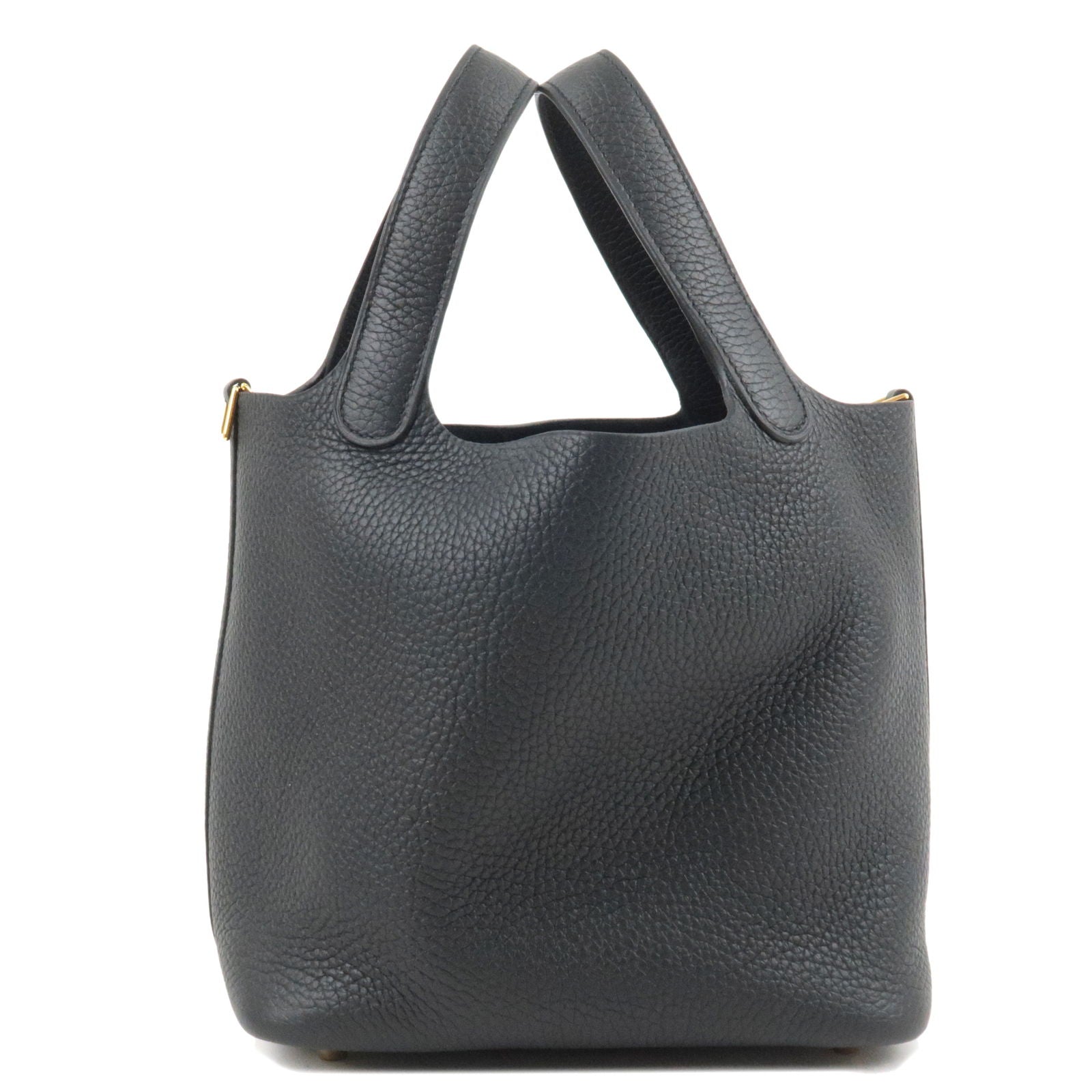 Hermes Luxury Taurillon Clemence Picotin Lock Pm Hand Black Travel Bag