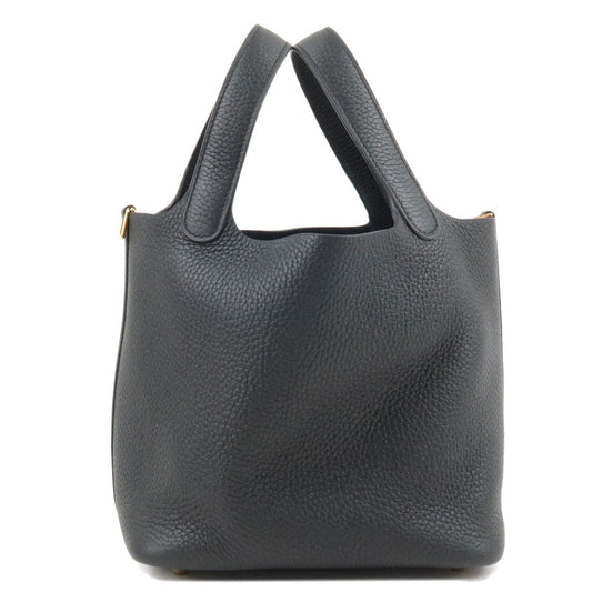 Hermes Luxury Taurillon Clemence Picotin Lock Pm Hand Black Travel Bag