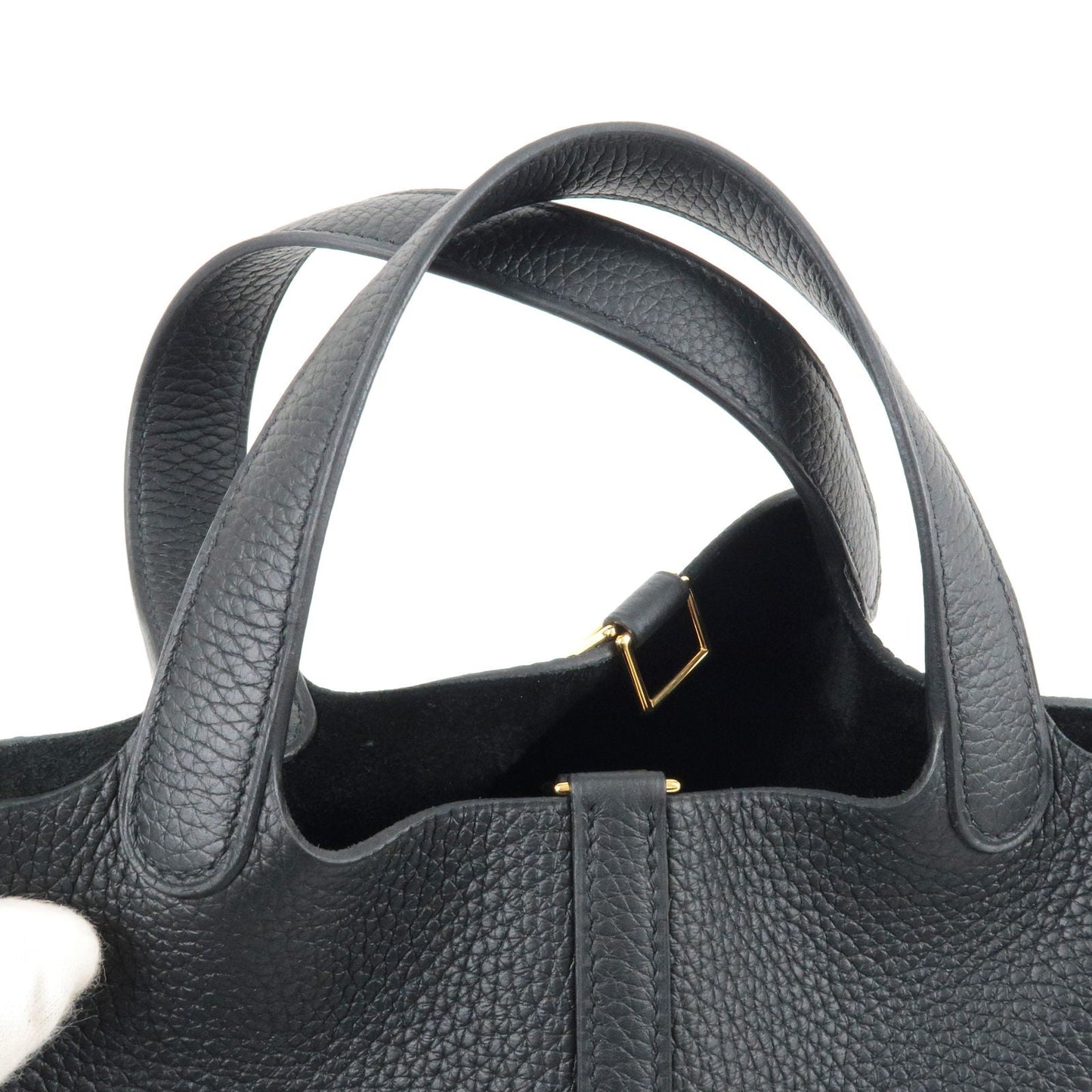 Hermes Luxury Taurillon Clemence Picotin Lock Pm Hand Black Travel Bag
