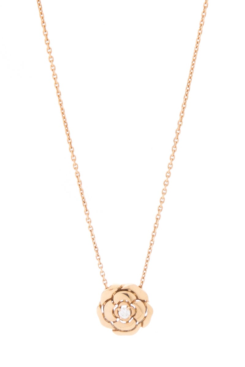 Chanel "2023" Cam Extrait De Camelia Gold Necklace