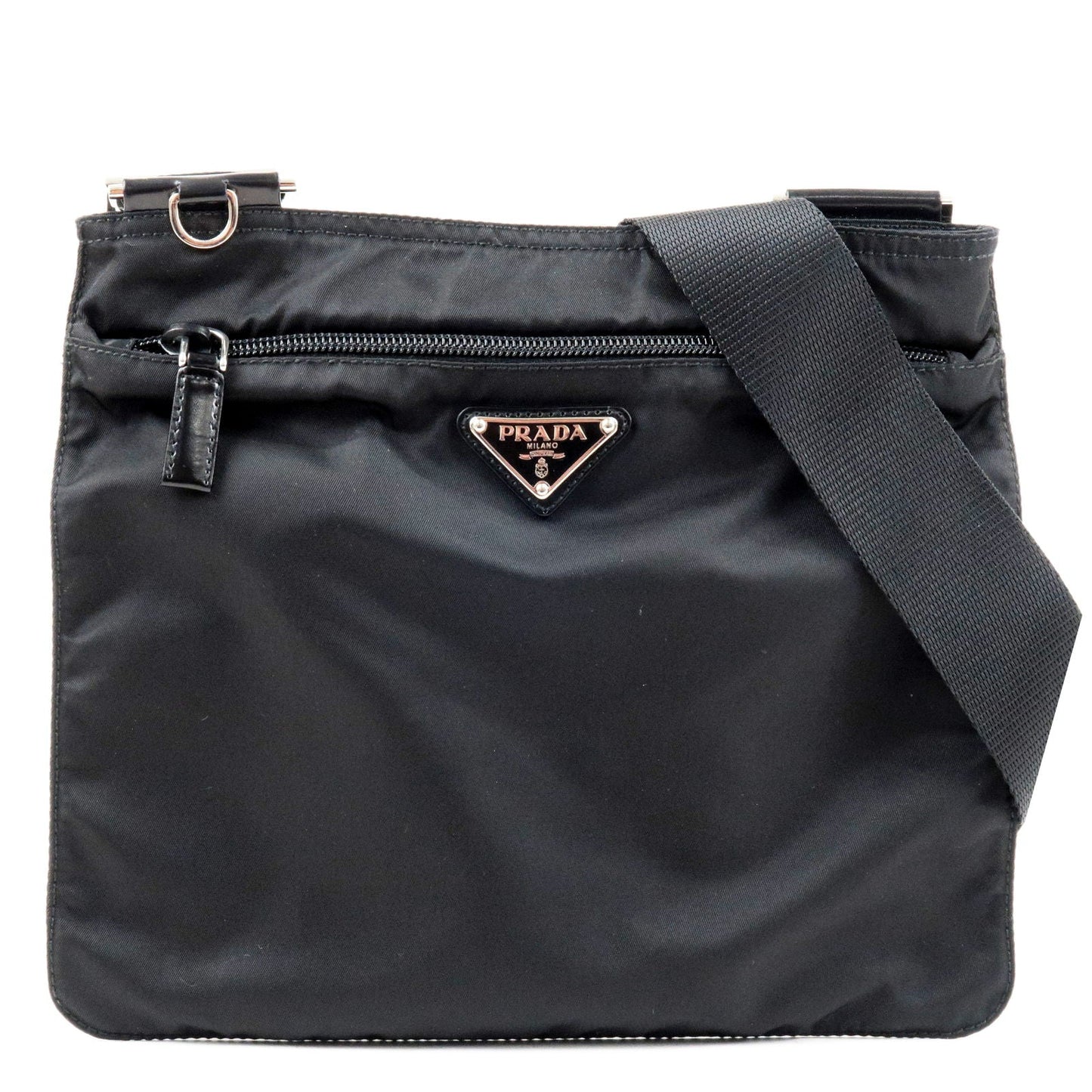 Prada Prada Logo Nylon Leather Crossbody Shoulder Bag Nero Crossbody Bag Bt0420 36081 17