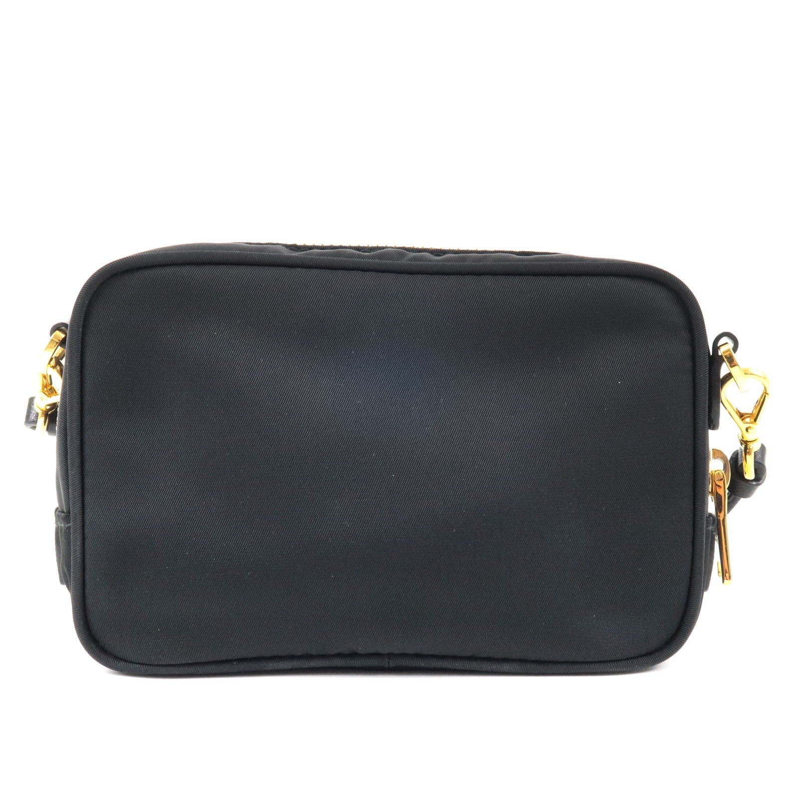 Prada Prada Logo Nylon Leather Ribbon Shoulder Bag Black