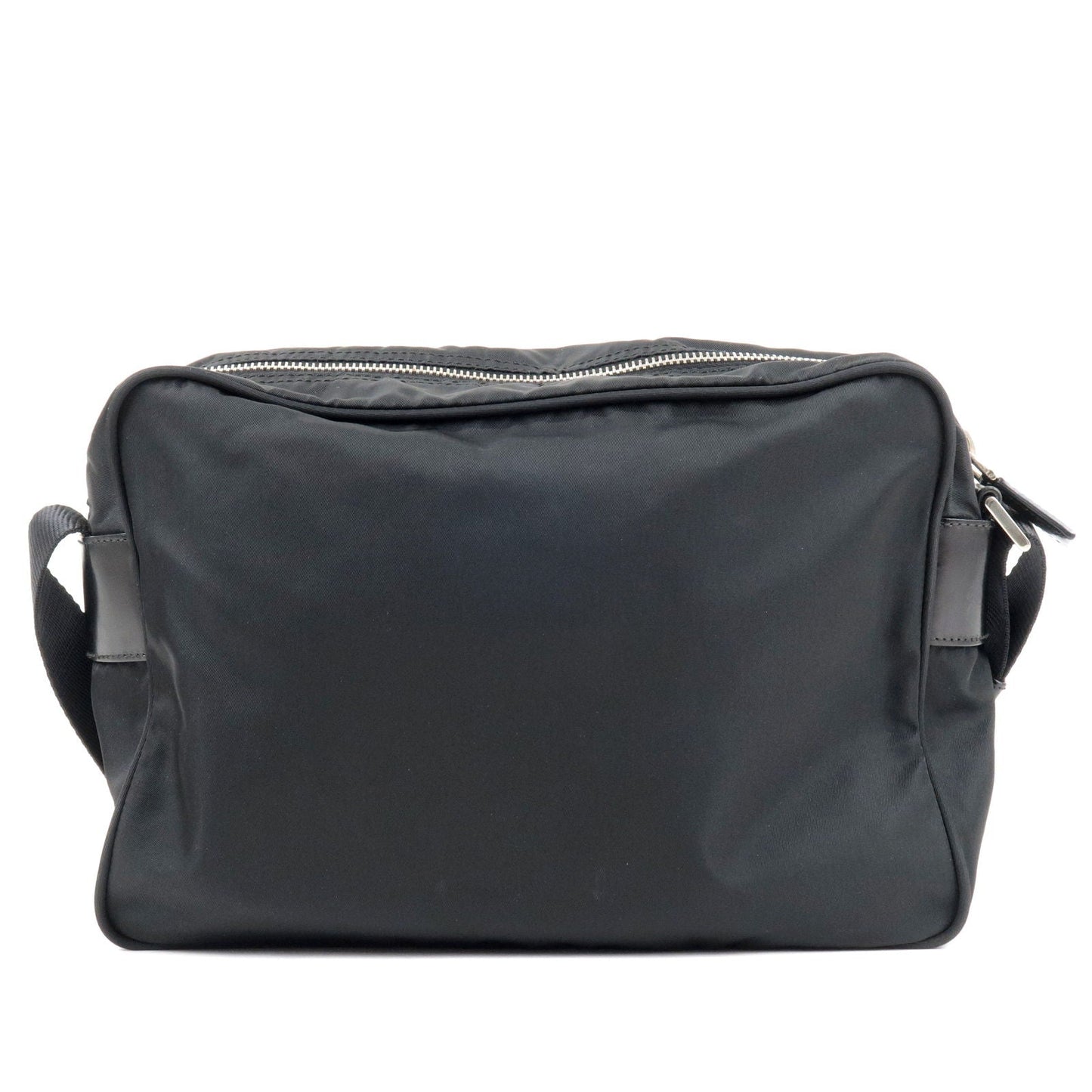 Prada Prada Logo Nylon Leather Crossbody Shoulder Bag Black Crossbody Bag