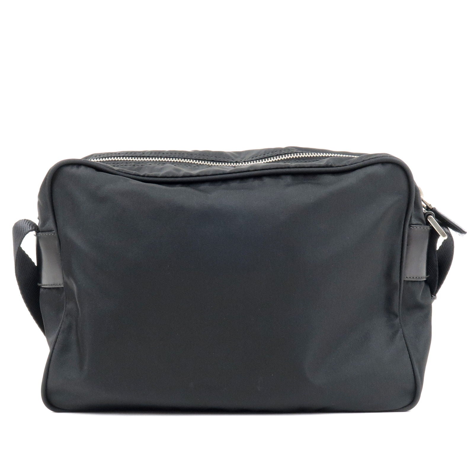 Prada Prada Logo Nylon Leather Crossbody Shoulder Bag Black Crossbody Bag