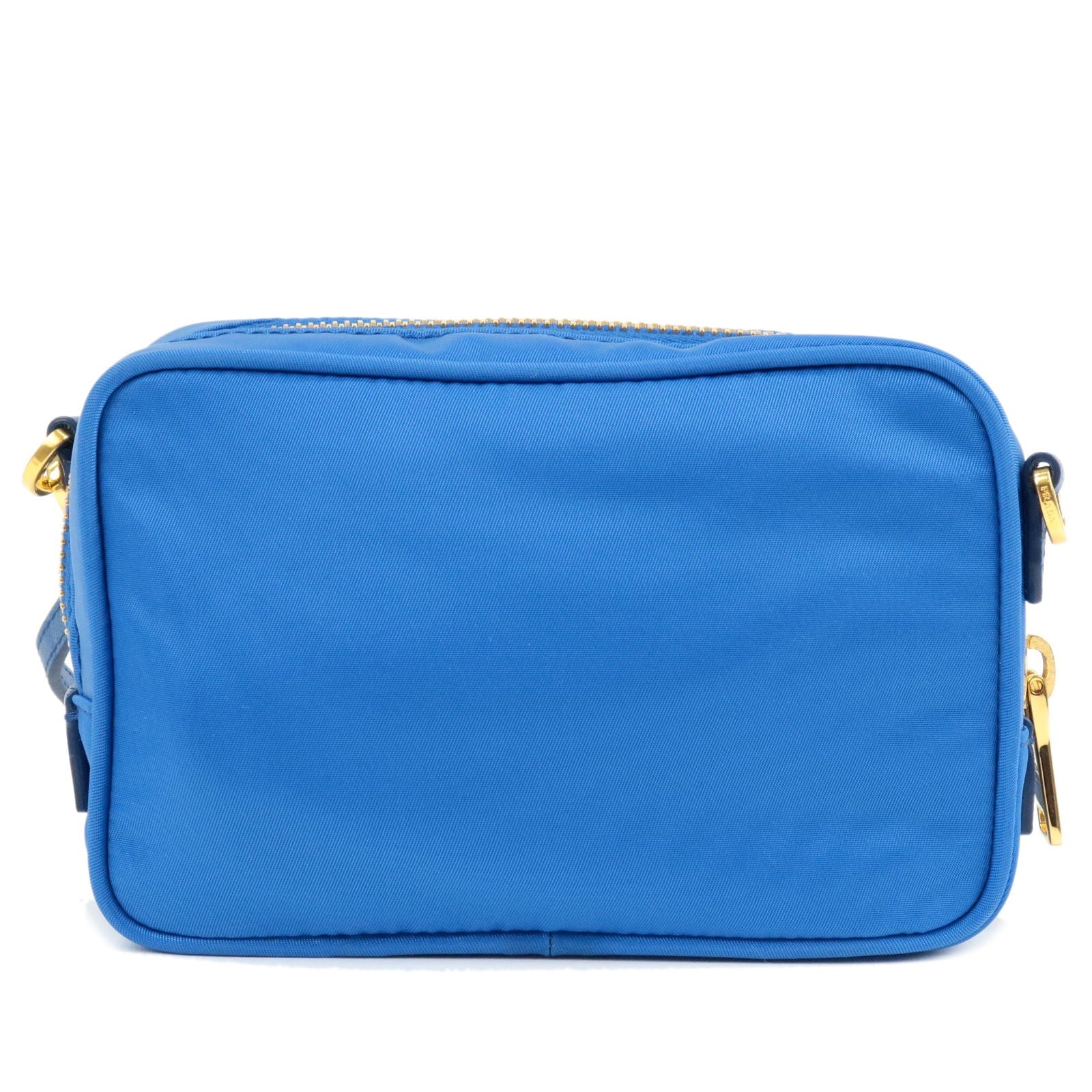 Prada Prada Logo Nylon Leather Ribbon Shoulder Bag Blue