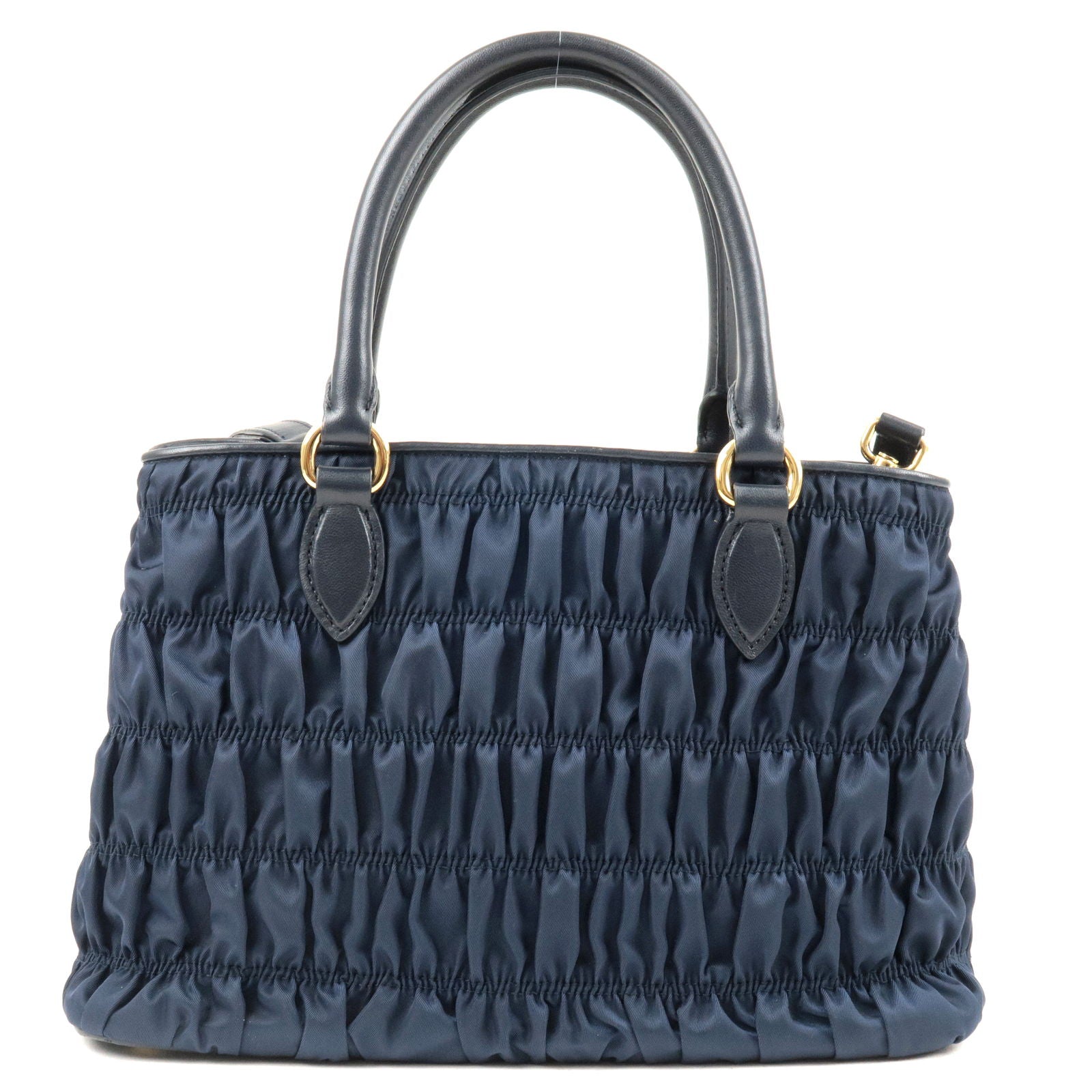Prada Prada Nylon Leather Gather 2Way Bag Hand Bag Travel Bag