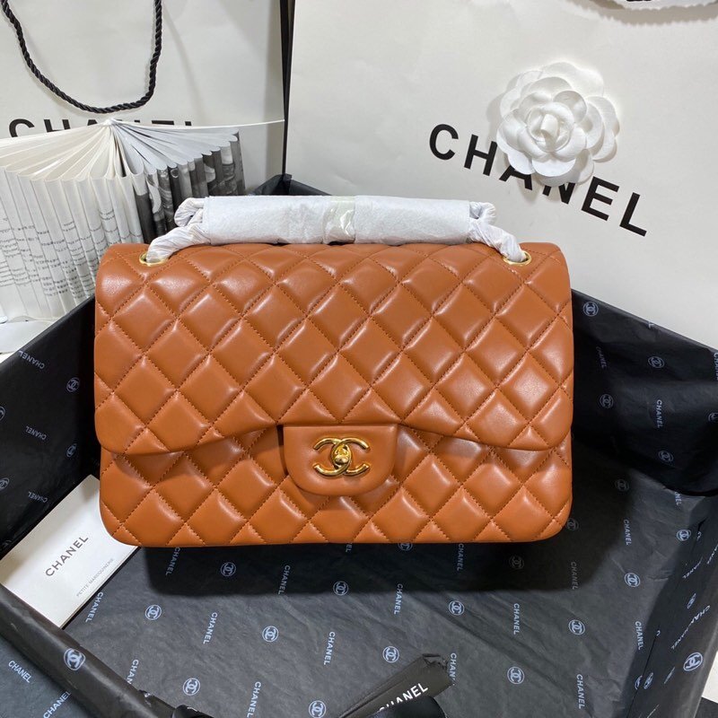CHLLarge Classic Hardware , ’s Brown Gold Shoulder Bag