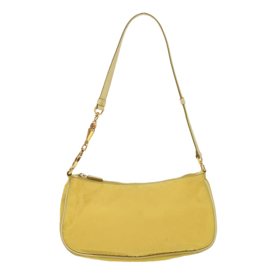 Prada Accessory Pouch Luxury Handbag Nylon Yellow Clutch Bag