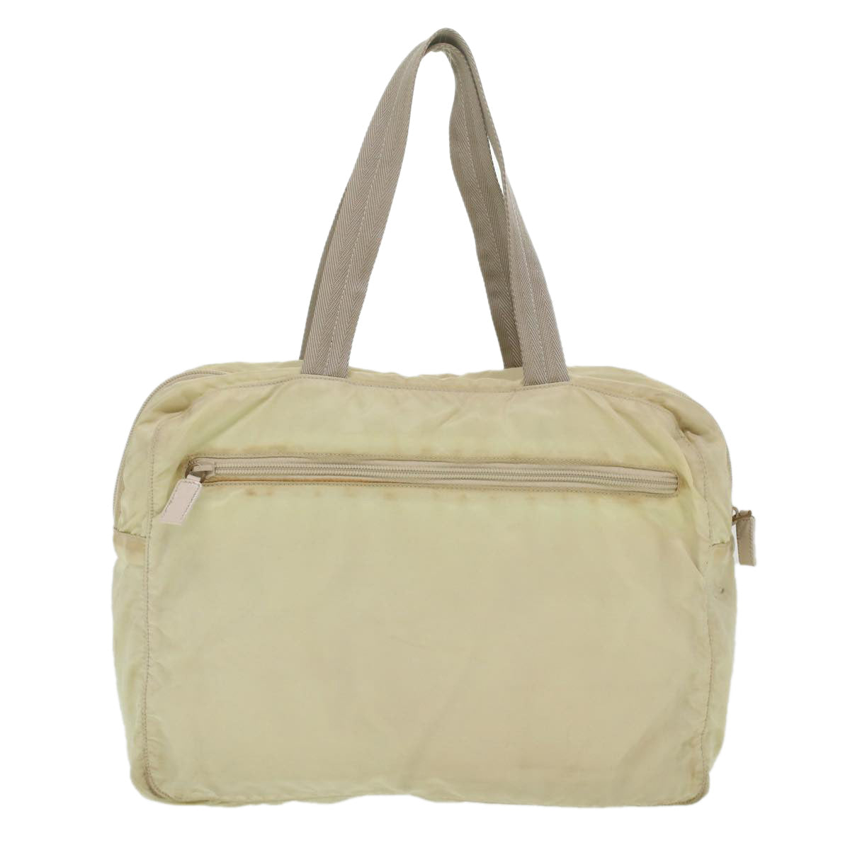Prada Hand Bag Nylon Beige Travel Bag
