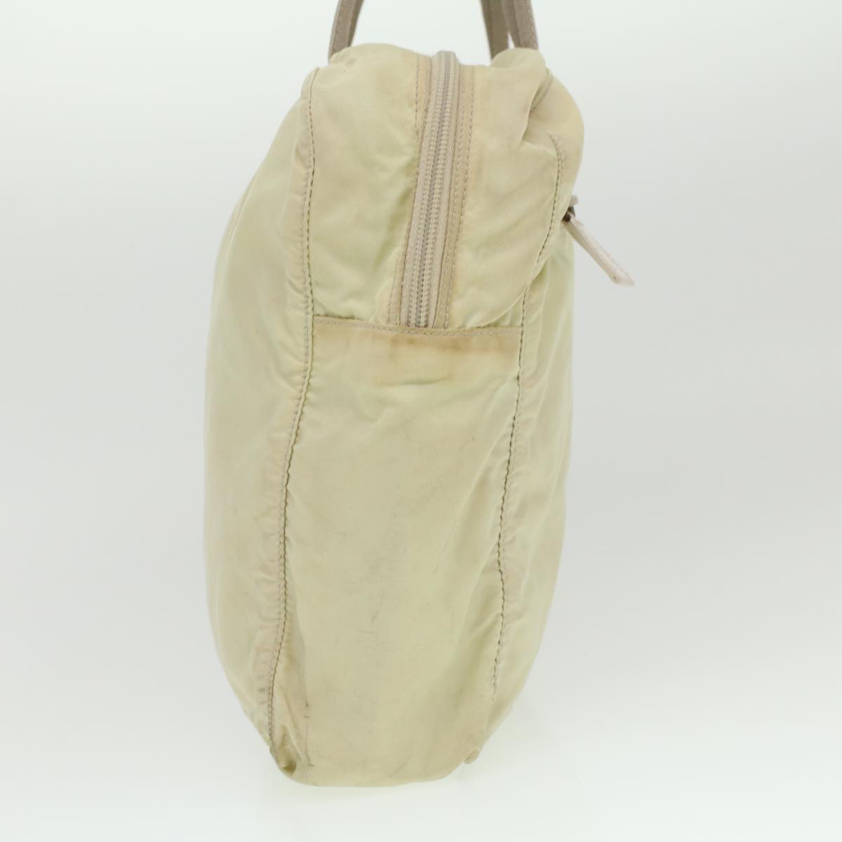 Prada Hand Bag Nylon Beige Travel Bag