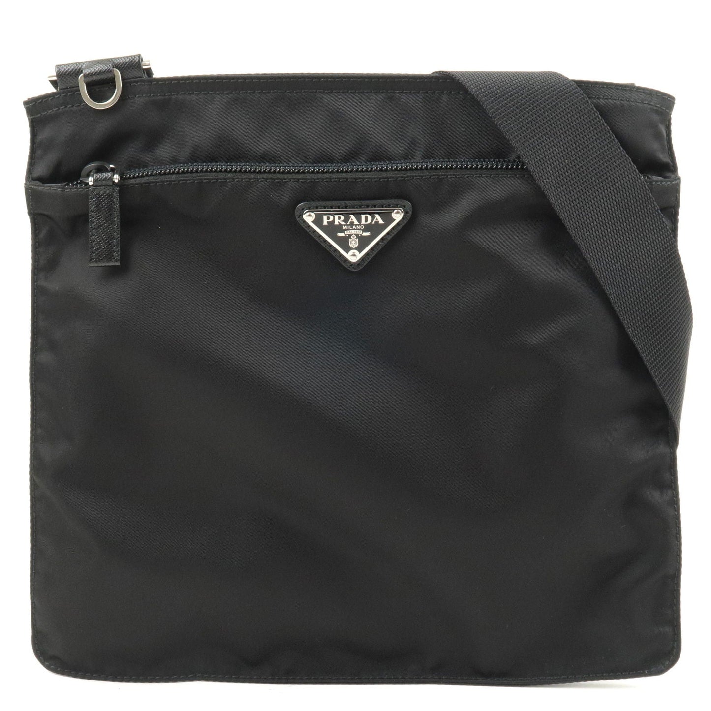Prada Prada Logo Nylon Leather Shoulder Bag Nero Black 1Bh978 36235 12