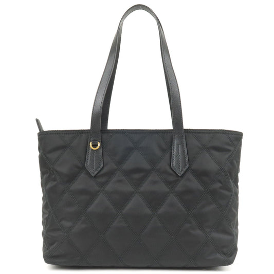 Prada Prada Nylon Leather Quilting Chain Tote Bag Nero 1Bg086 36240 5