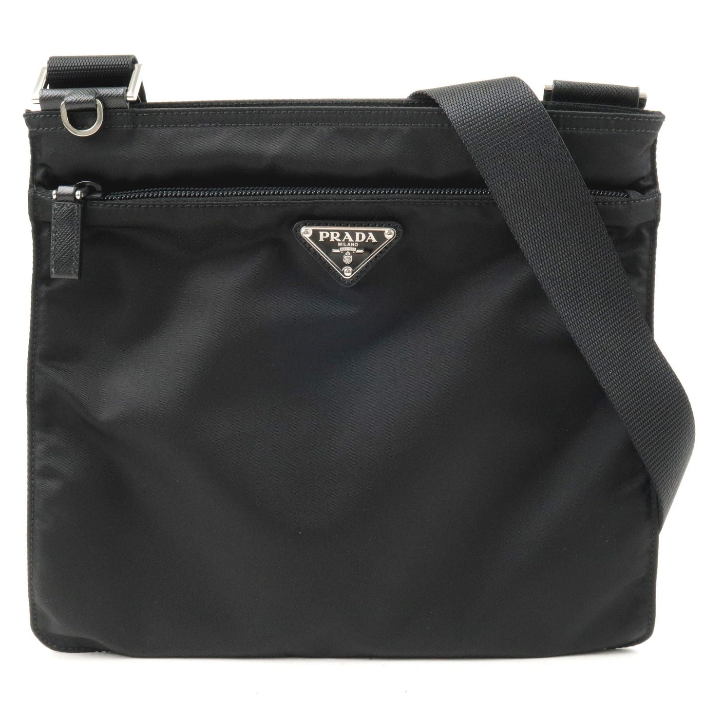 Prada Prada Logo Nylon Leather Shoulder Bag Purse Nero 1Bh978 36249 3