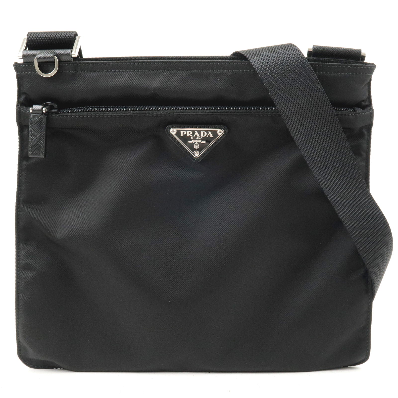 Prada Prada Logo Nylon Leather Shoulder Bag Purse Nero 1Bh978 36249 3