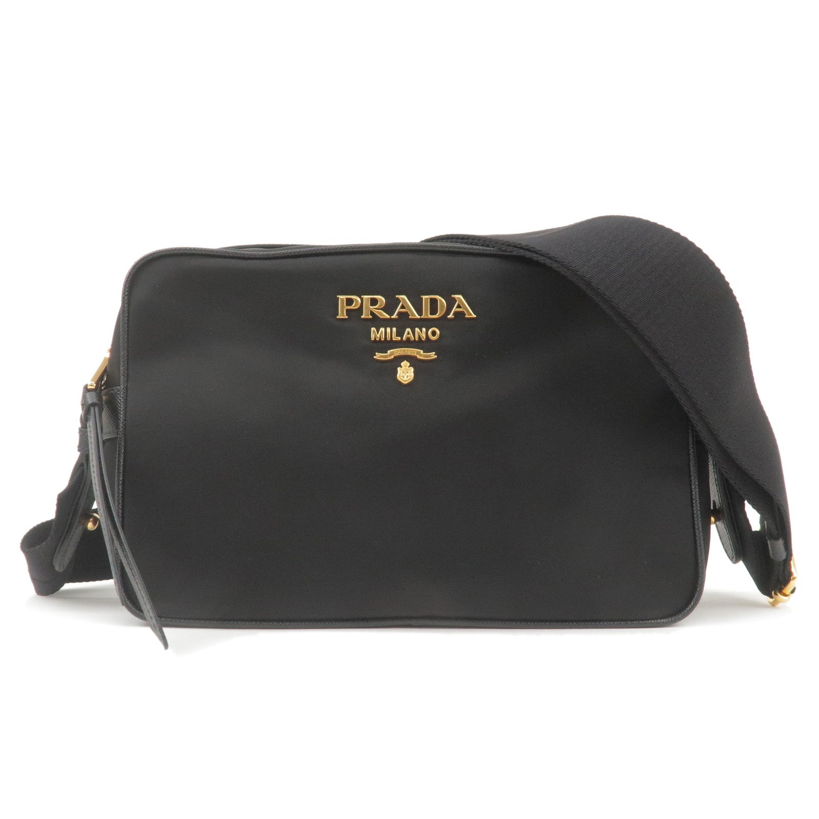 Prada Prada Logo Nylon Leather Shoulder Bag Nero Black 1Bh089 36268 18