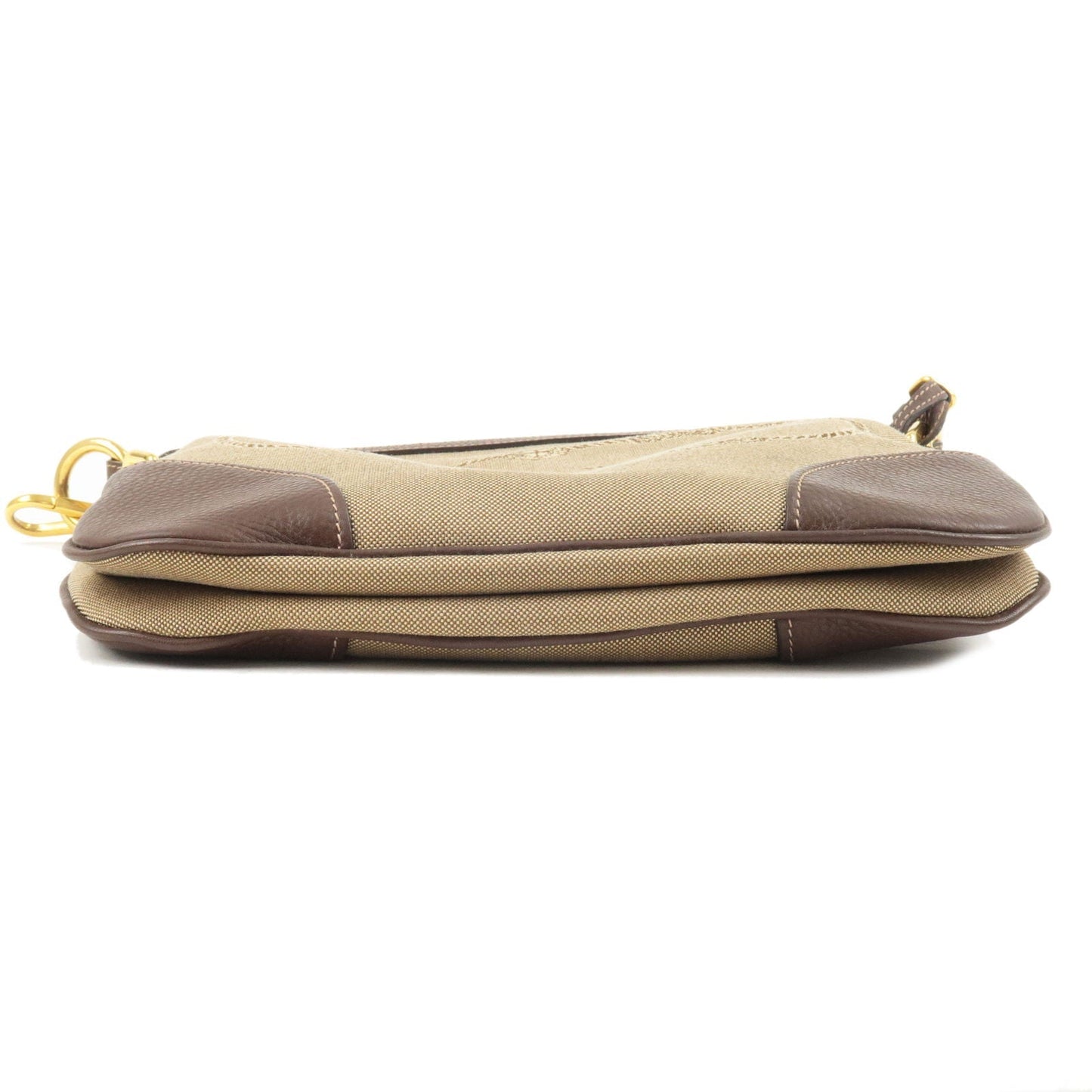 Prada Prada Logo Jacquard Leather Shoulder Bag Beige Brown Bt0867 36313 17