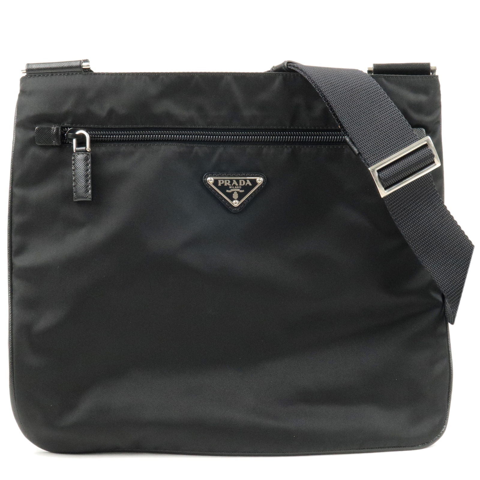 Prada Prada Logo Nylon Leather Shoulder Bag Nero Black Va0563 36317 18