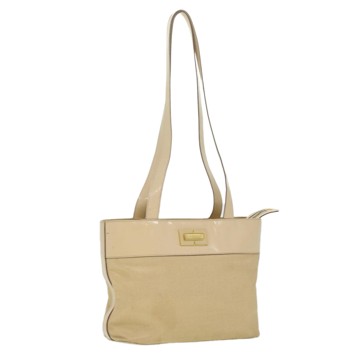 Luxury Shoulder Bag Enamel Nylon Beige