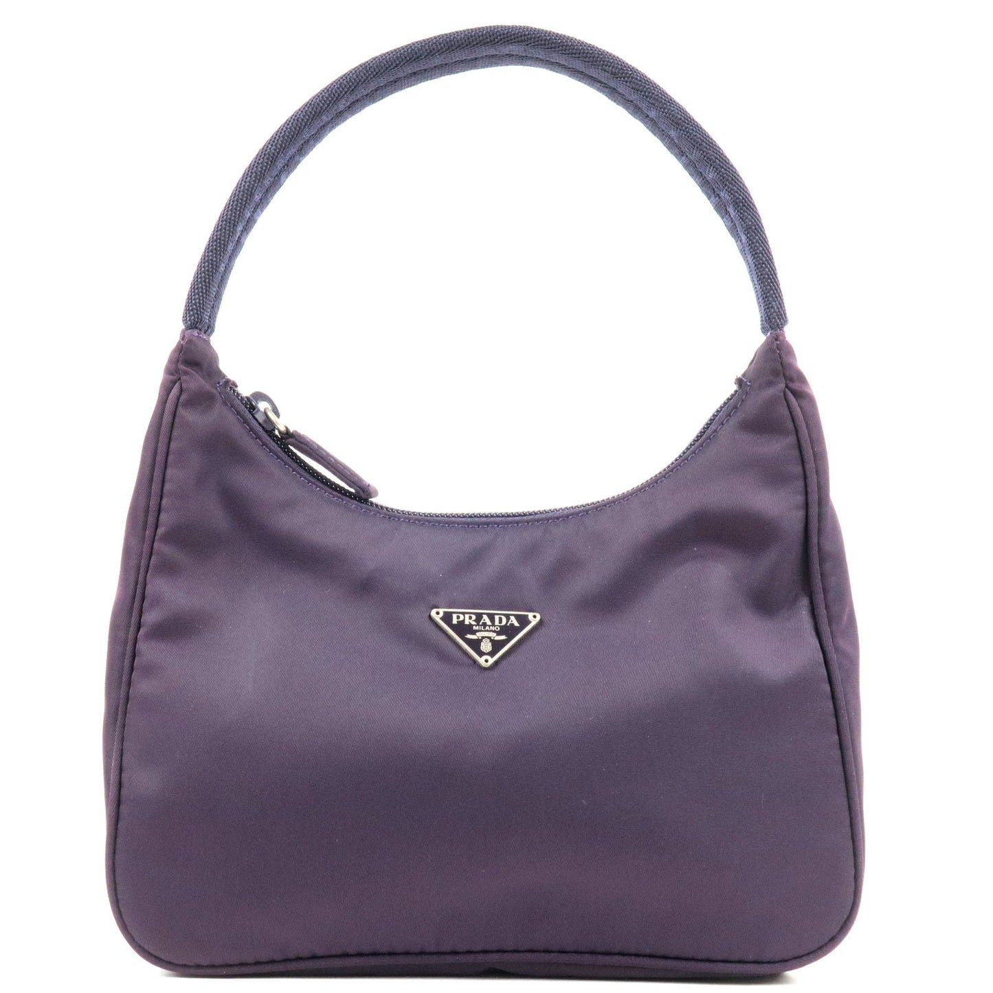 Prada Prada Logo Nylon Hand Bag Pouch Purse Purple Travel Bag