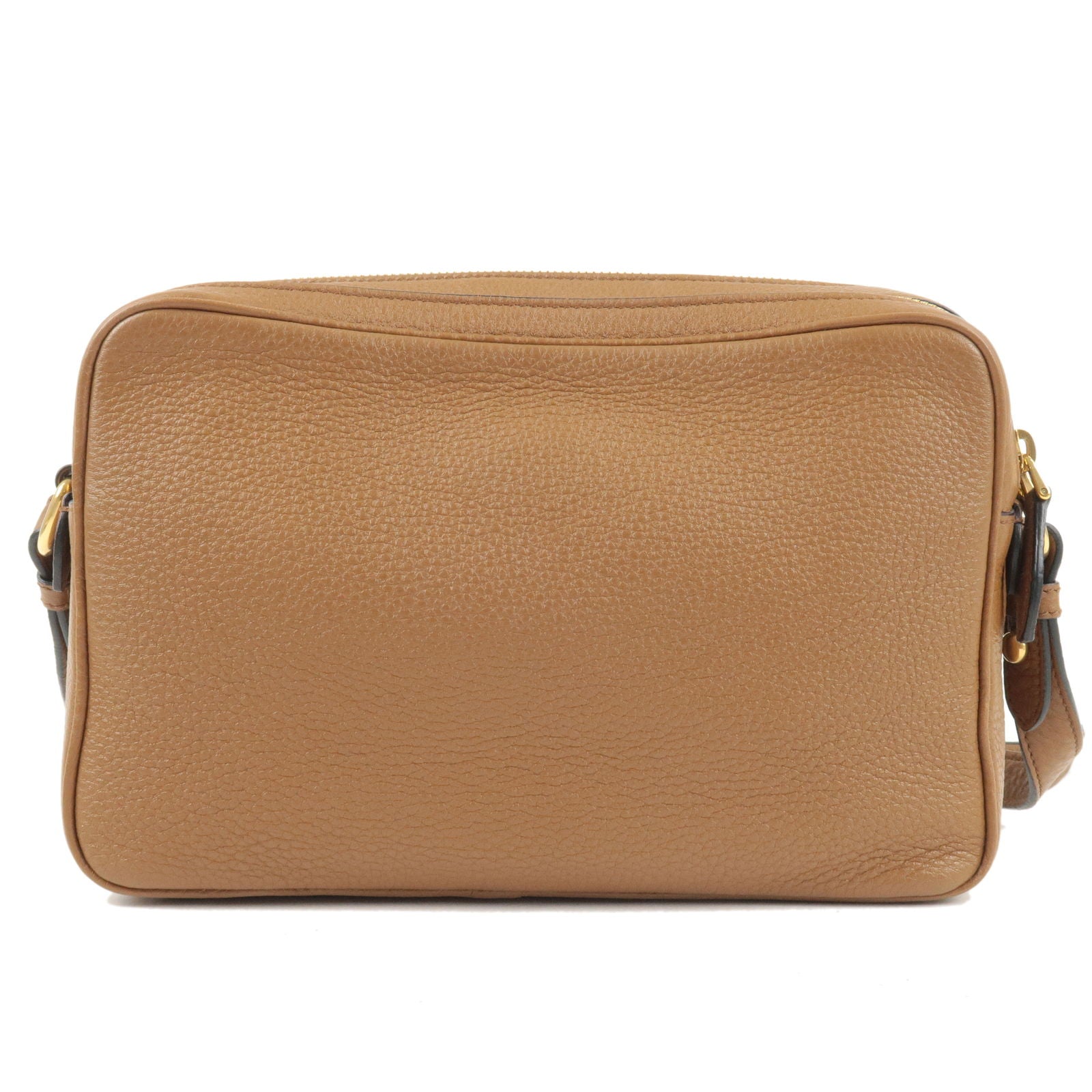 Prada Prada Logo Leather Shoulder Bag Crossbody Bag Brown