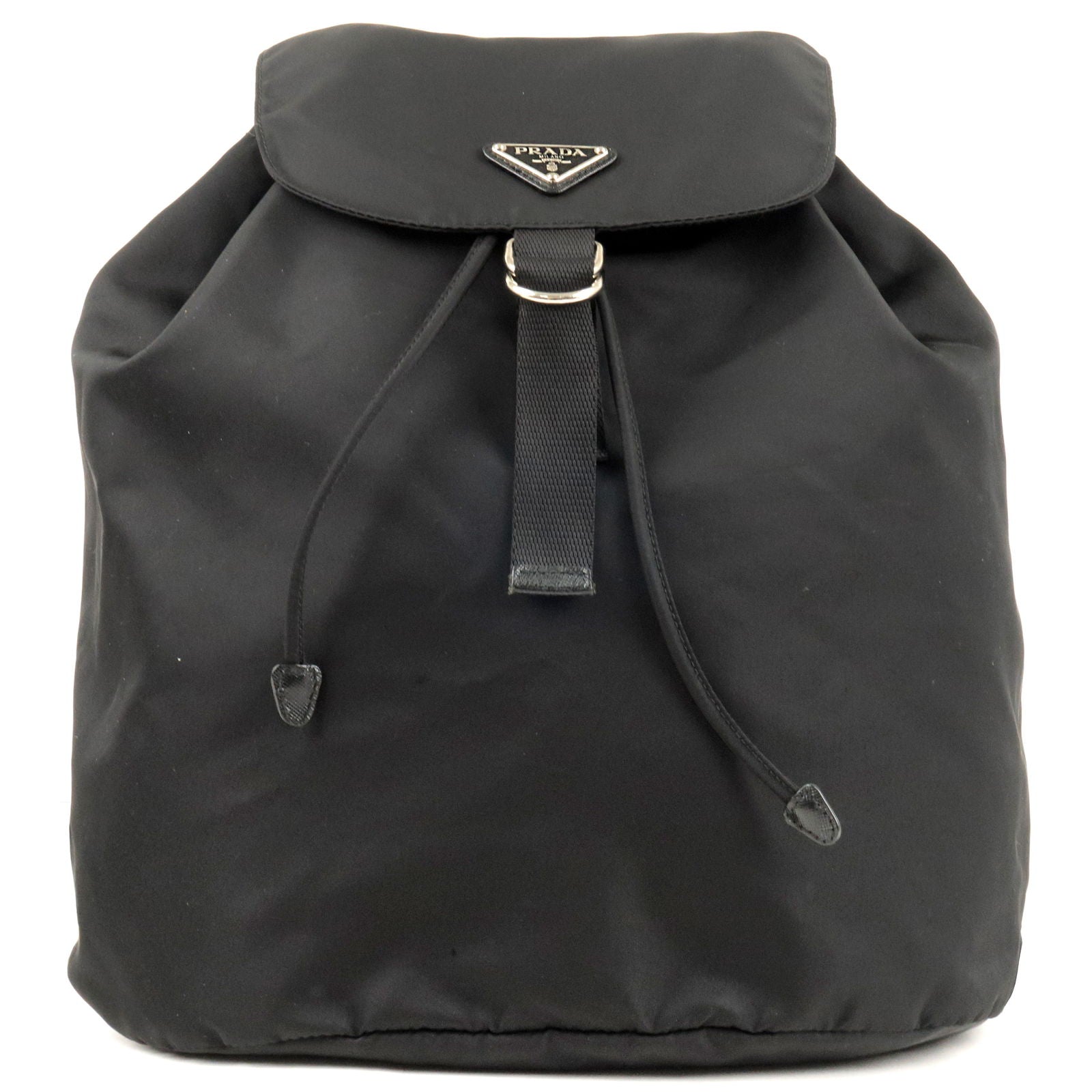 Prada Prada Logo Nylon Leather Back Pack Ruck Sack Travel Bag