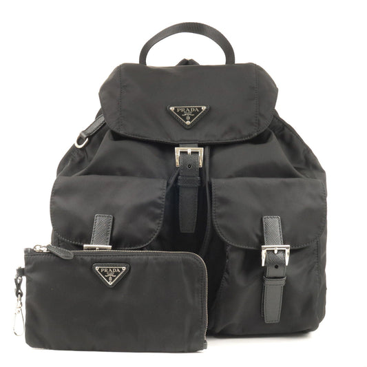 Prada Prada Logo Nylon Leather Ruck Sack Back Pack Travel Bag 1Bz811 36404 17