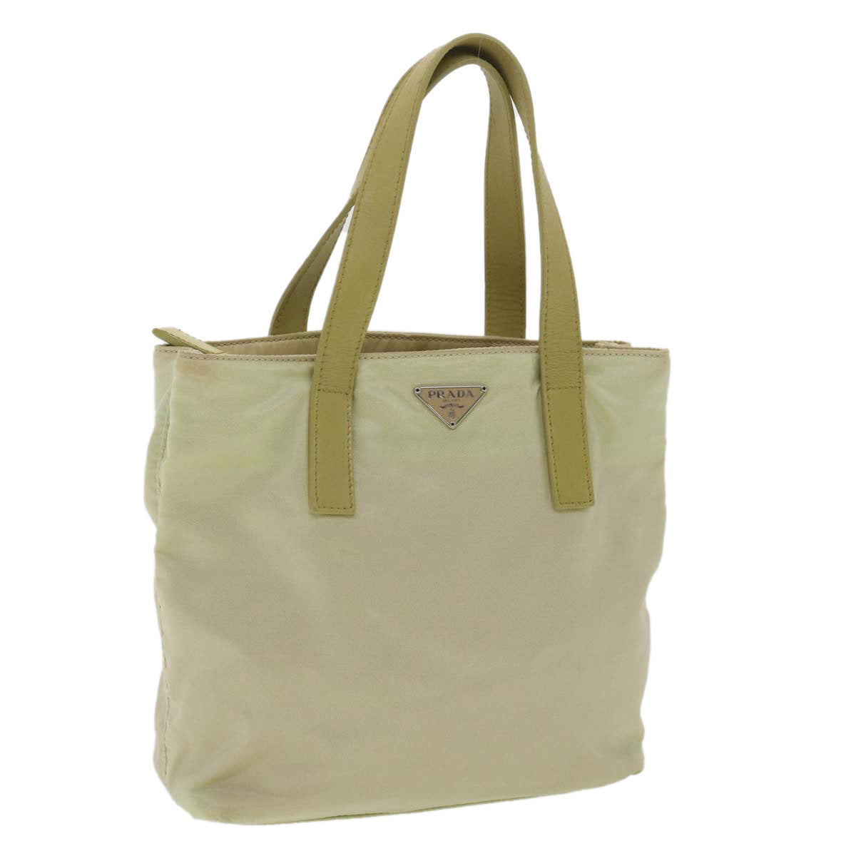 Prada Hand Bag Khaki Nylon Travel Bag