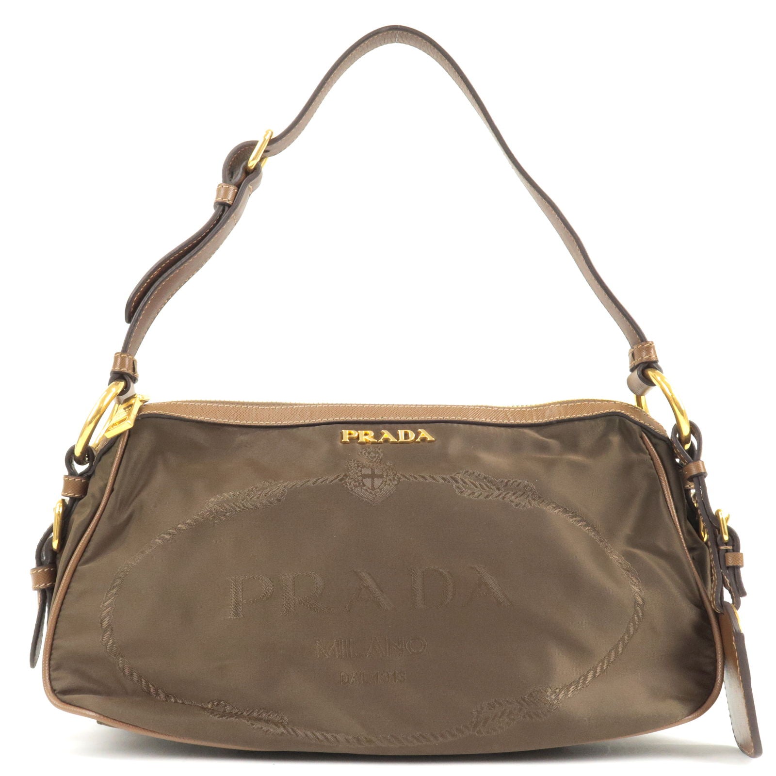 Prada Prada Nylon Leather Shoulder Bag Purse Nero Black
