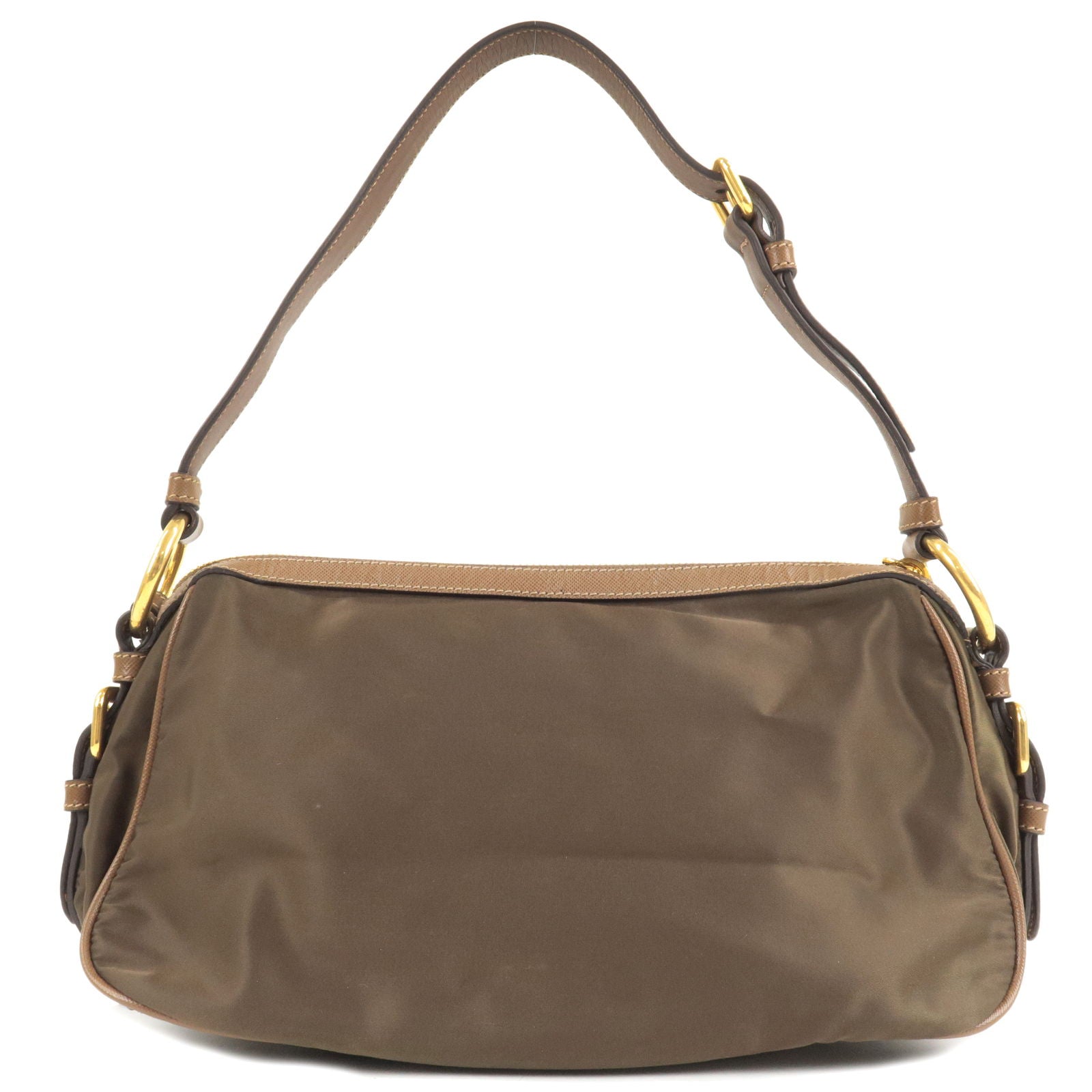 Prada Prada Nylon Leather Shoulder Bag Purse Nero Black