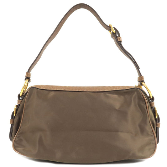 Prada Prada Nylon Leather Shoulder Bag Purse Nero Black