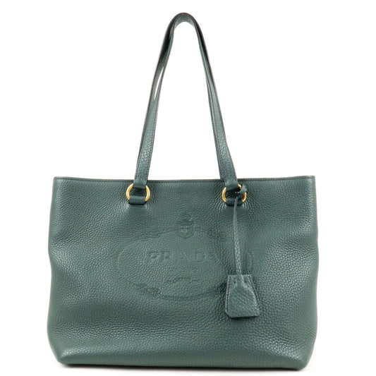 Prada Prada Logo Leather Tote Bag Hand Bag Green