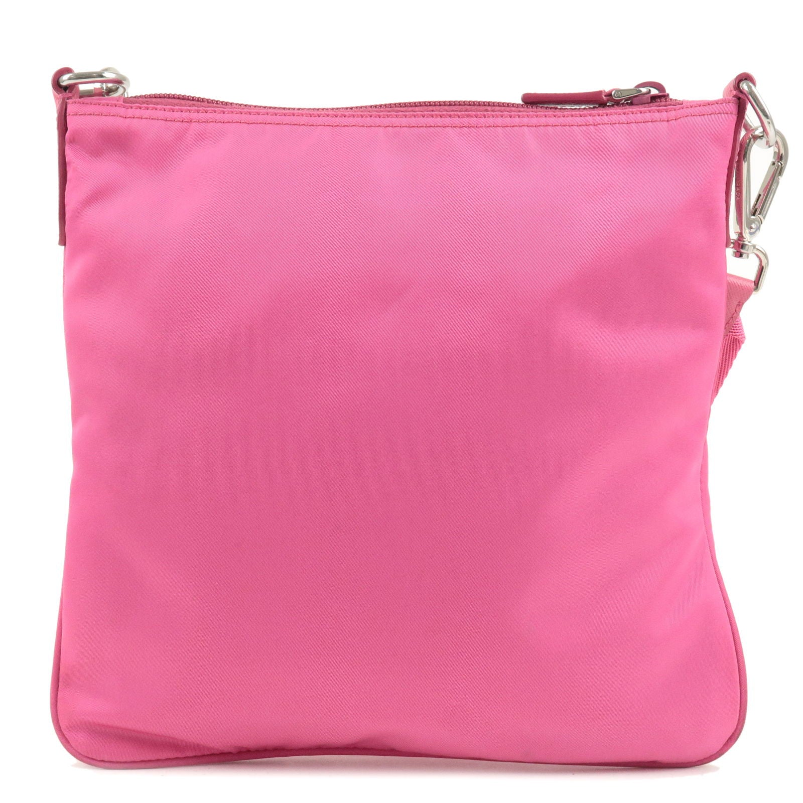 Prada Prada Logo Nylon Leather Shoulder Bag Pink 1Bh716