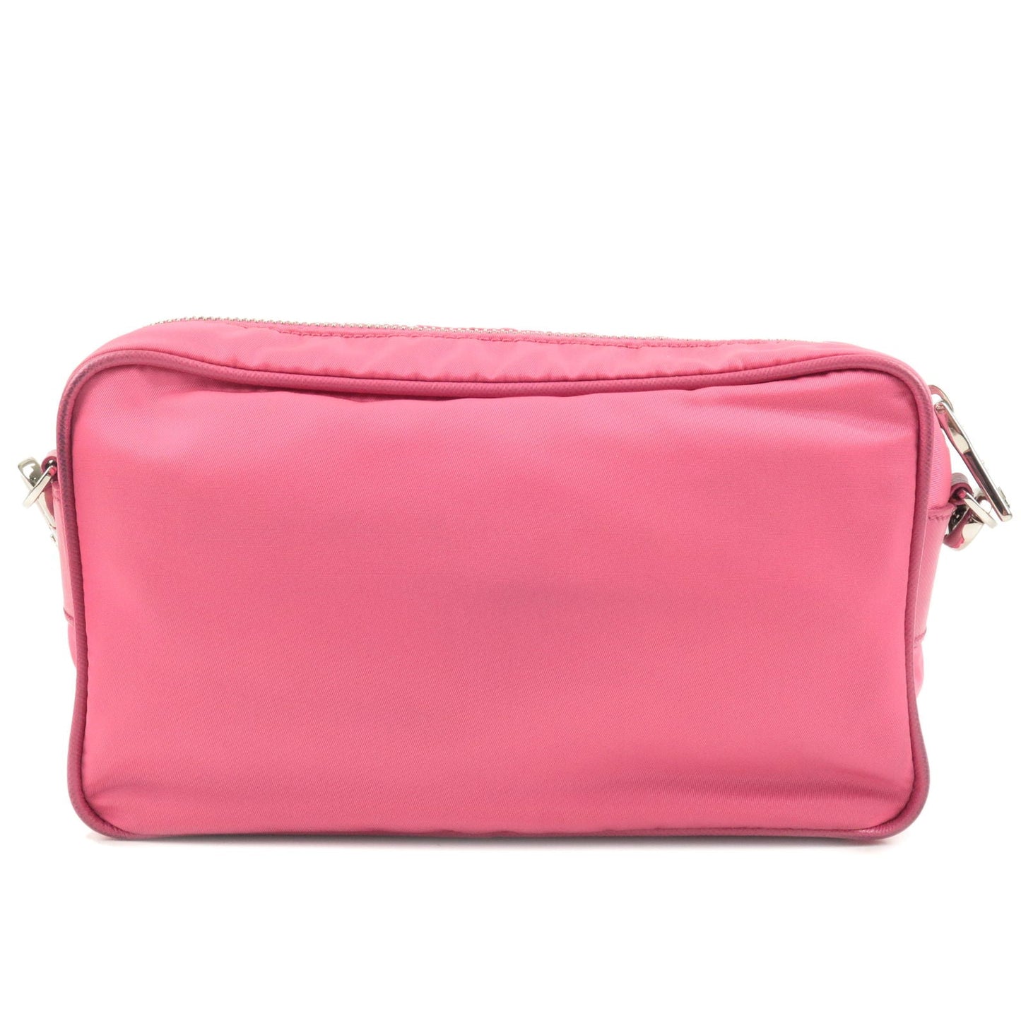 Prada Prada Logo Nylon Leather Crossbody Shoulder Bag Fuxia Crossbody Bag