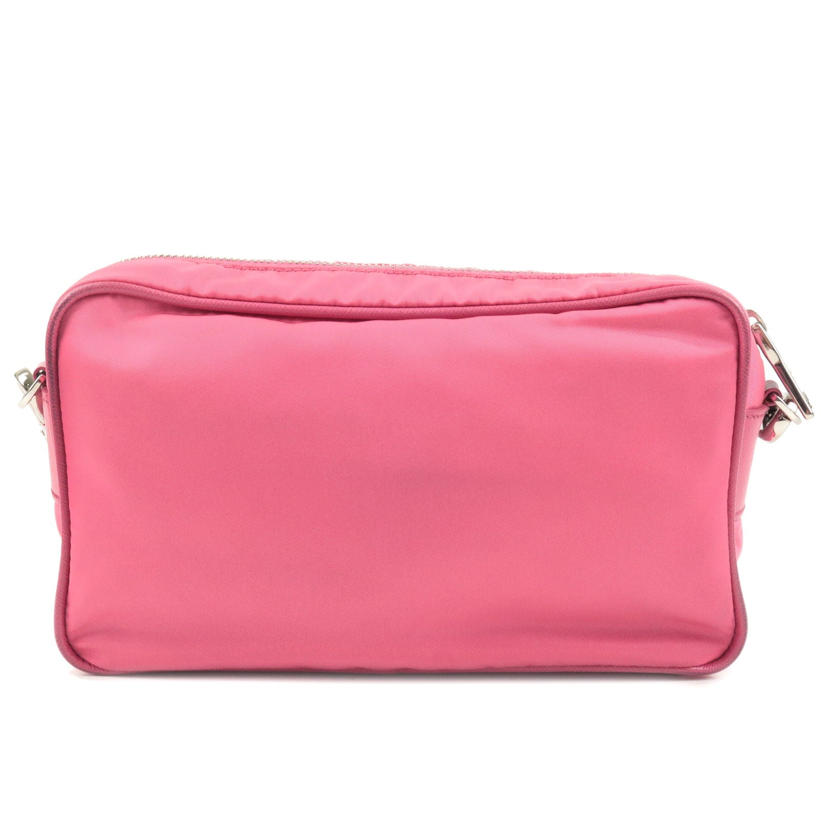 Prada Prada Logo Nylon Leather Crossbody Shoulder Bag Fuxia Crossbody Bag