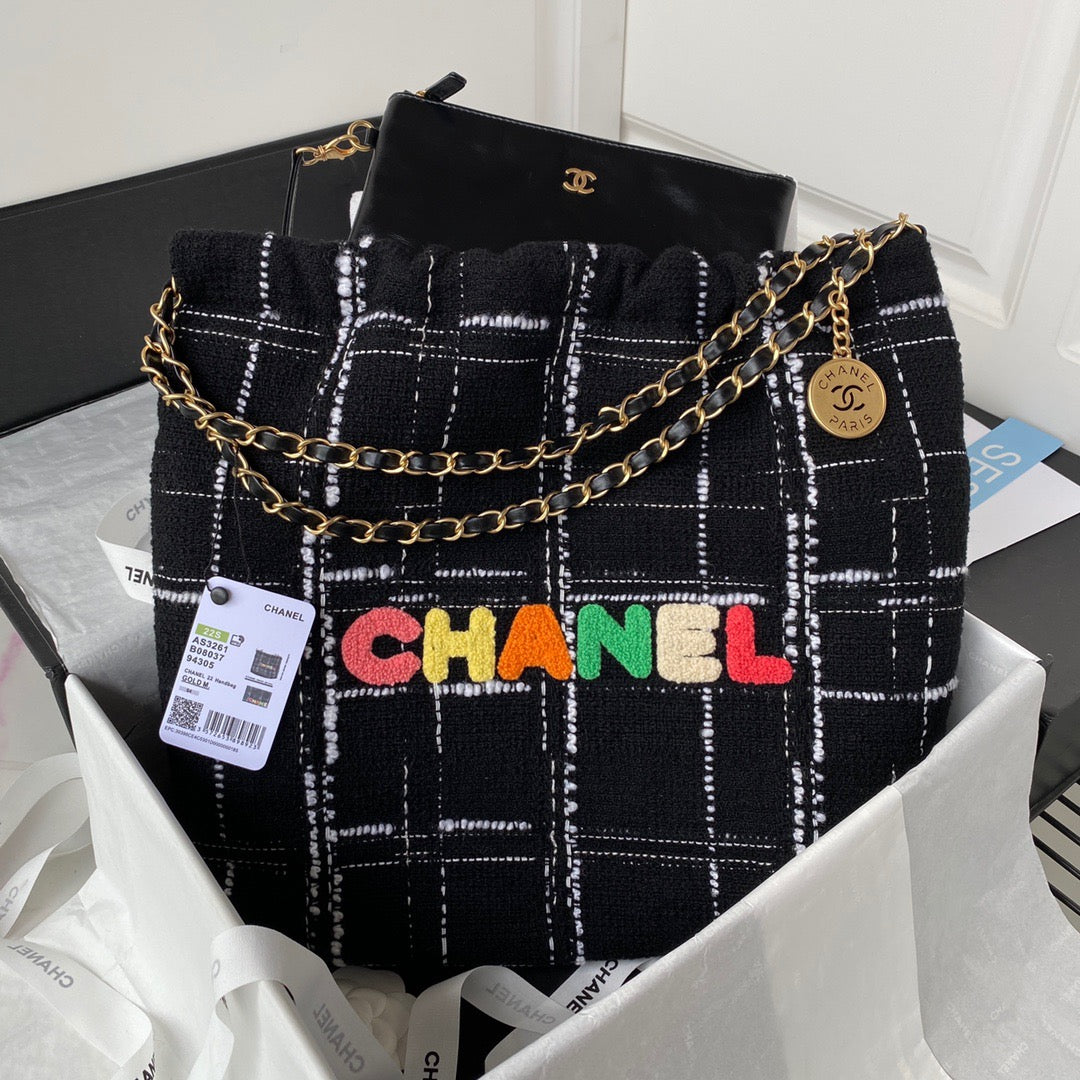 CHL 22 Hardware , 18. Black Gold Shoulder Bag