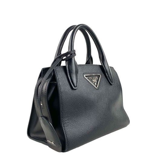 Prada Kristen Outlet Final Sale Luxury Handbag Saffiano Black Small Travel Bag