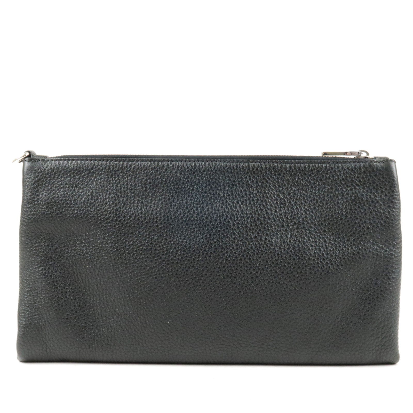 Prada Prada Logo Leather Clutch Bag Nero Black Bp0866