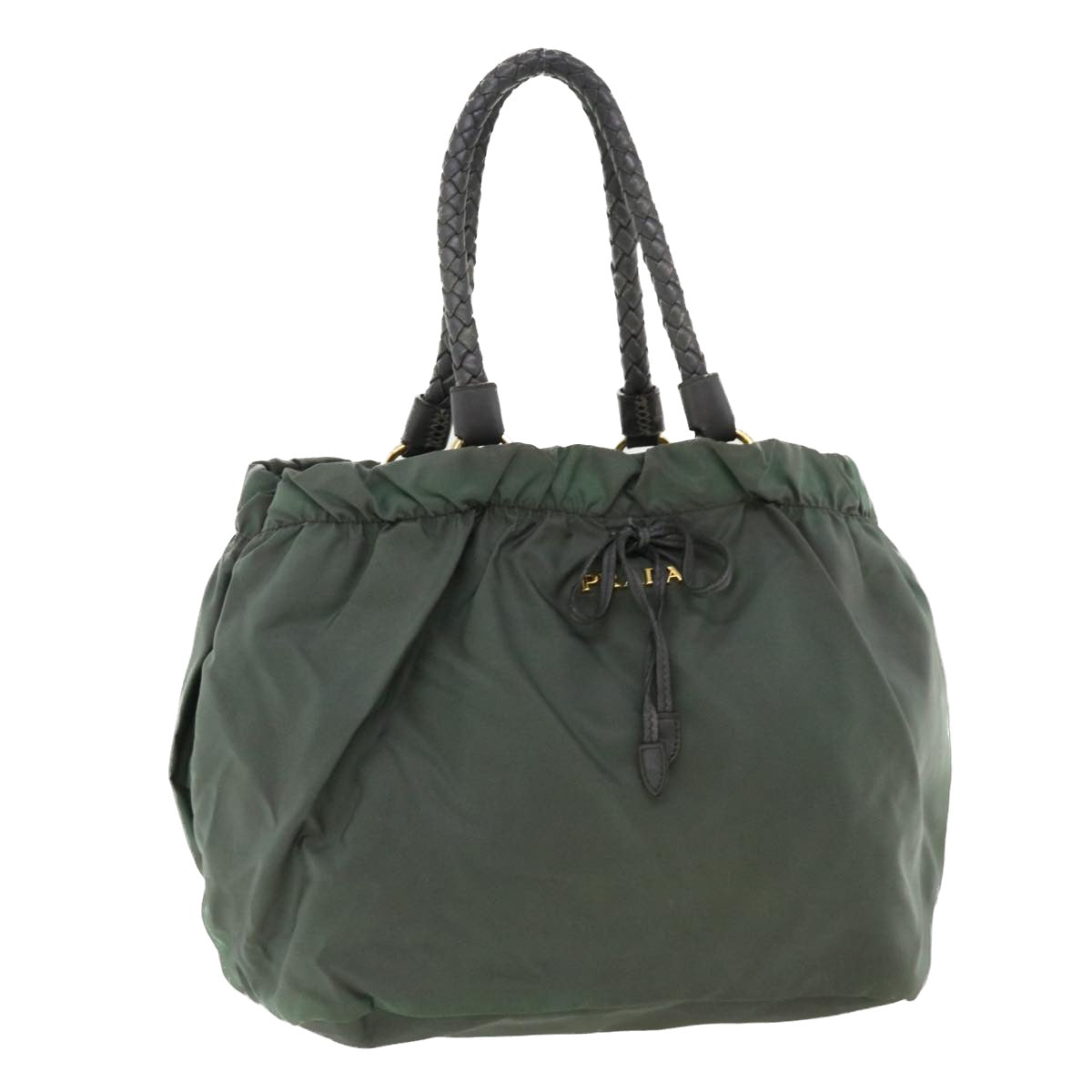 Prada Hand Bag Nylon Gray Travel Bag
