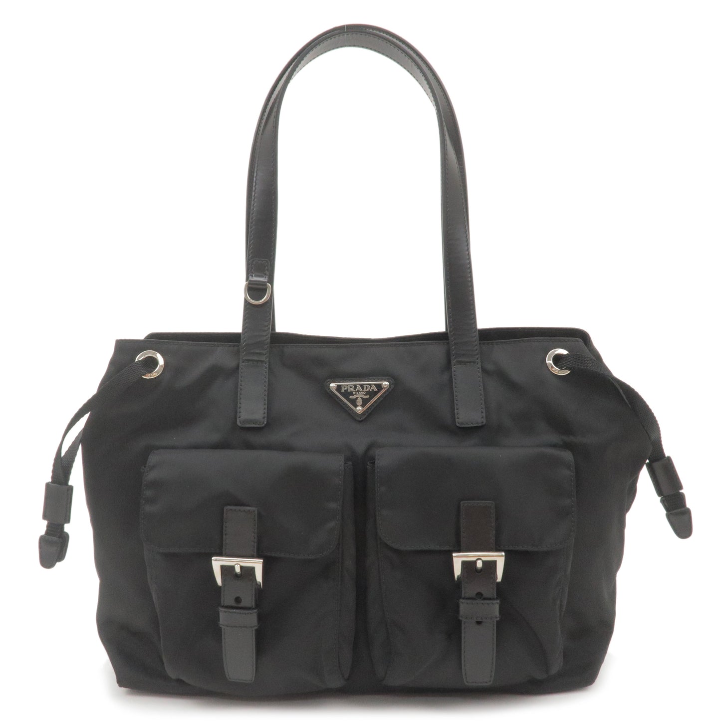 Prada Prada Logo Nylon Leather Tote Bag Hand Bag