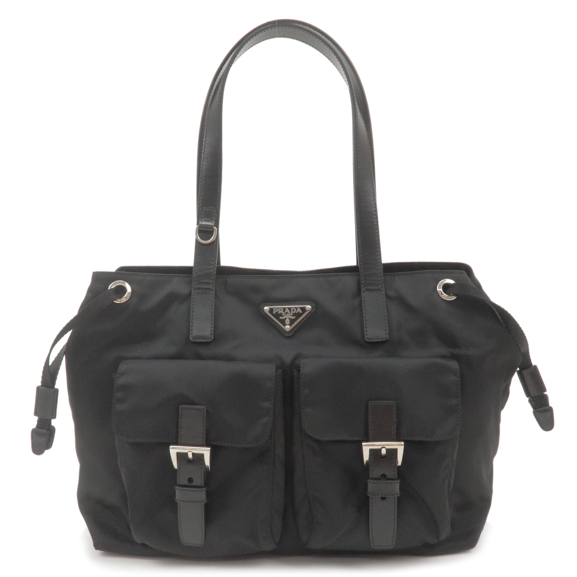 Prada Prada Logo Nylon Leather Tote Bag Hand Bag