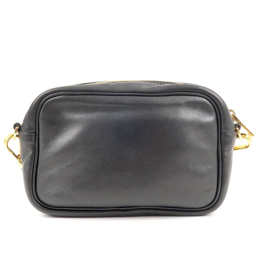 Prada Prada Logo Leather Ribbon Shoulder Bag Pink Black