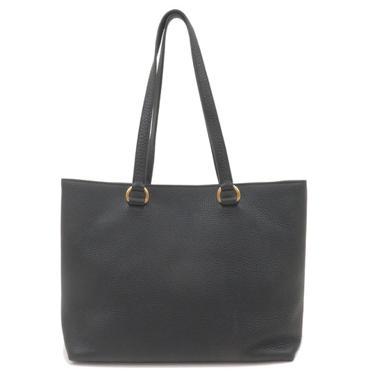 Prada Prada Logo Leather Tote Bag Black 1Bg100 36692
