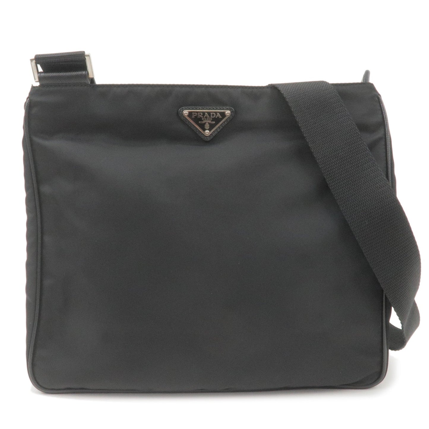 Prada Prada Logo Nylon Leather Shoulder Bag Nero Black Black 36701 15
