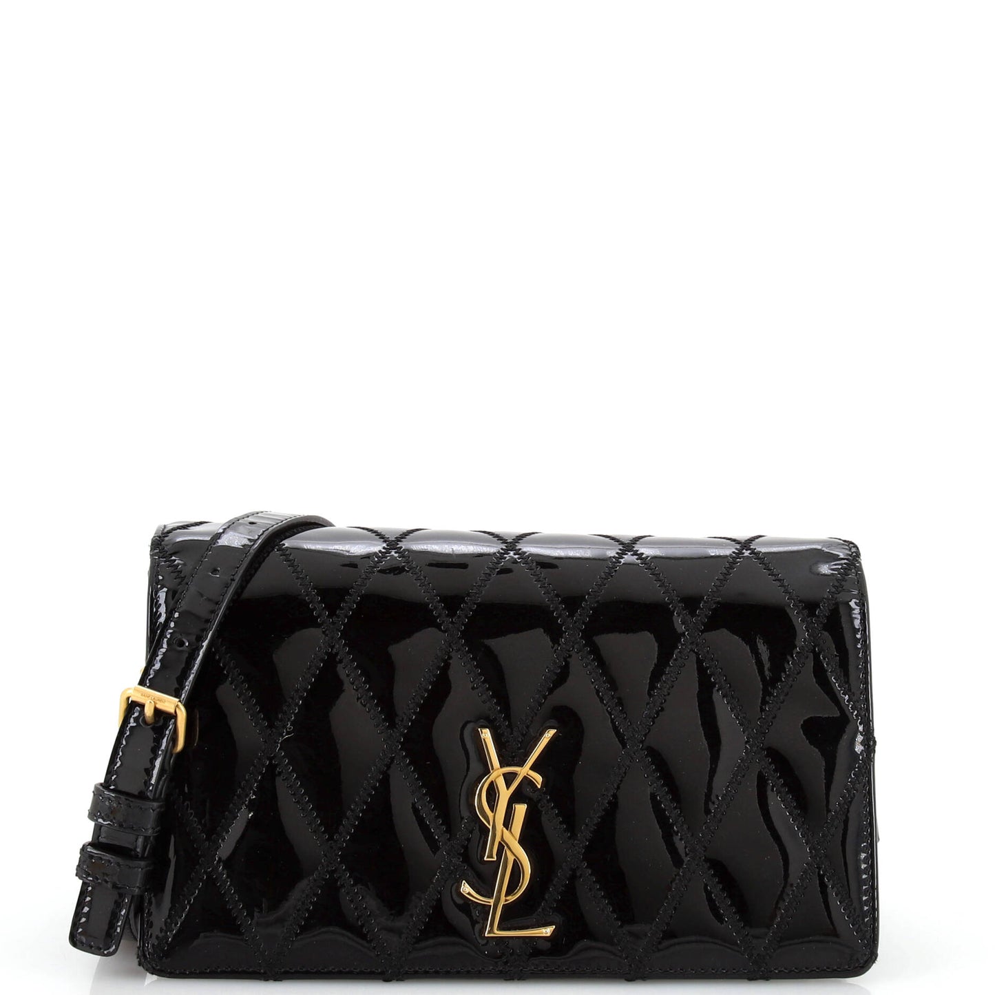 YSL Saint Laurent Saint Laurent Trending Angie Shoulder Bag Patent Quilted Small
