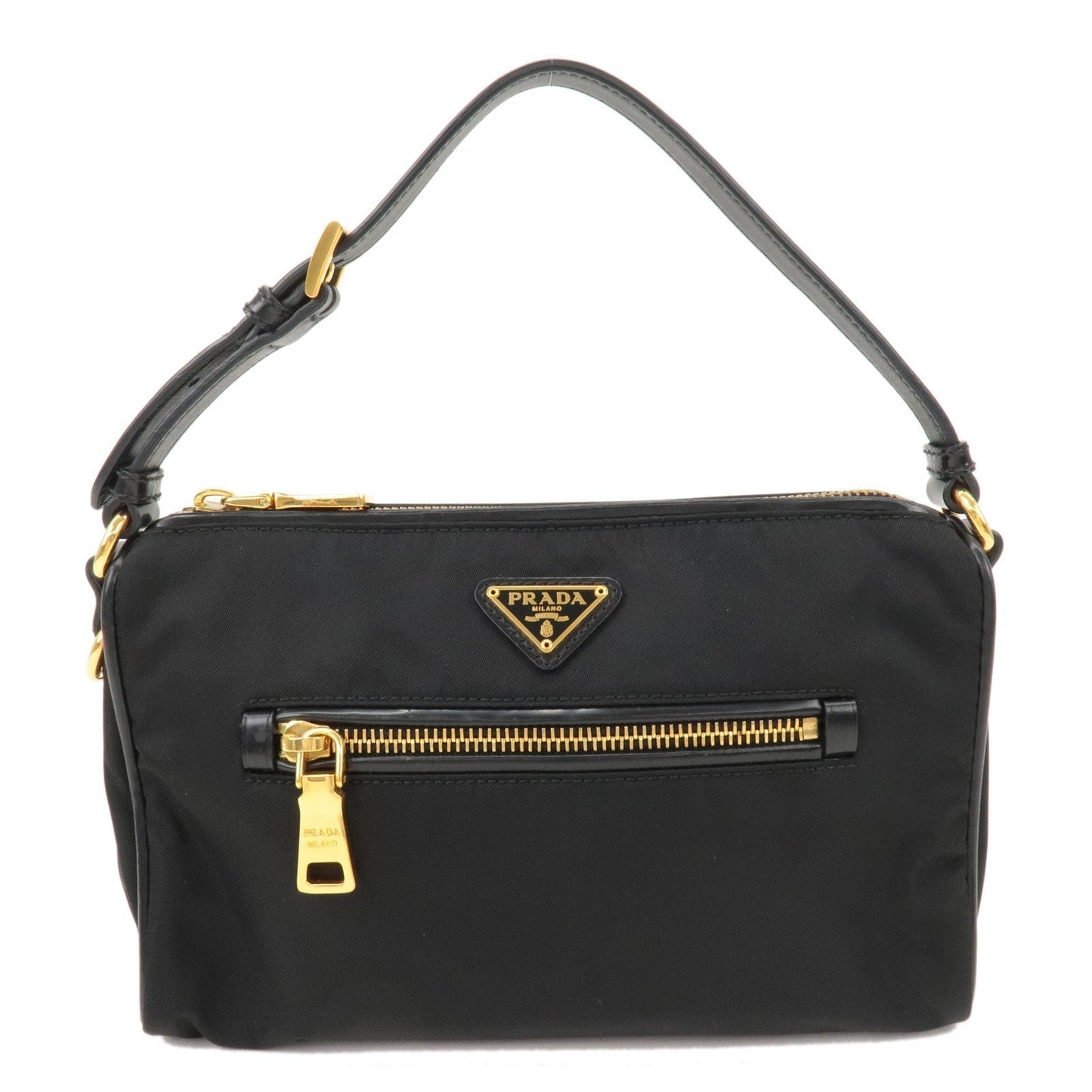 Prada Prada Logo Nylon Leather Shoulder Bag Hand Bag