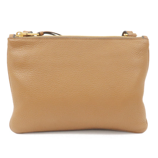 Prada Prada Logo Leather Shoulder Bag Crosbody Bag Brown