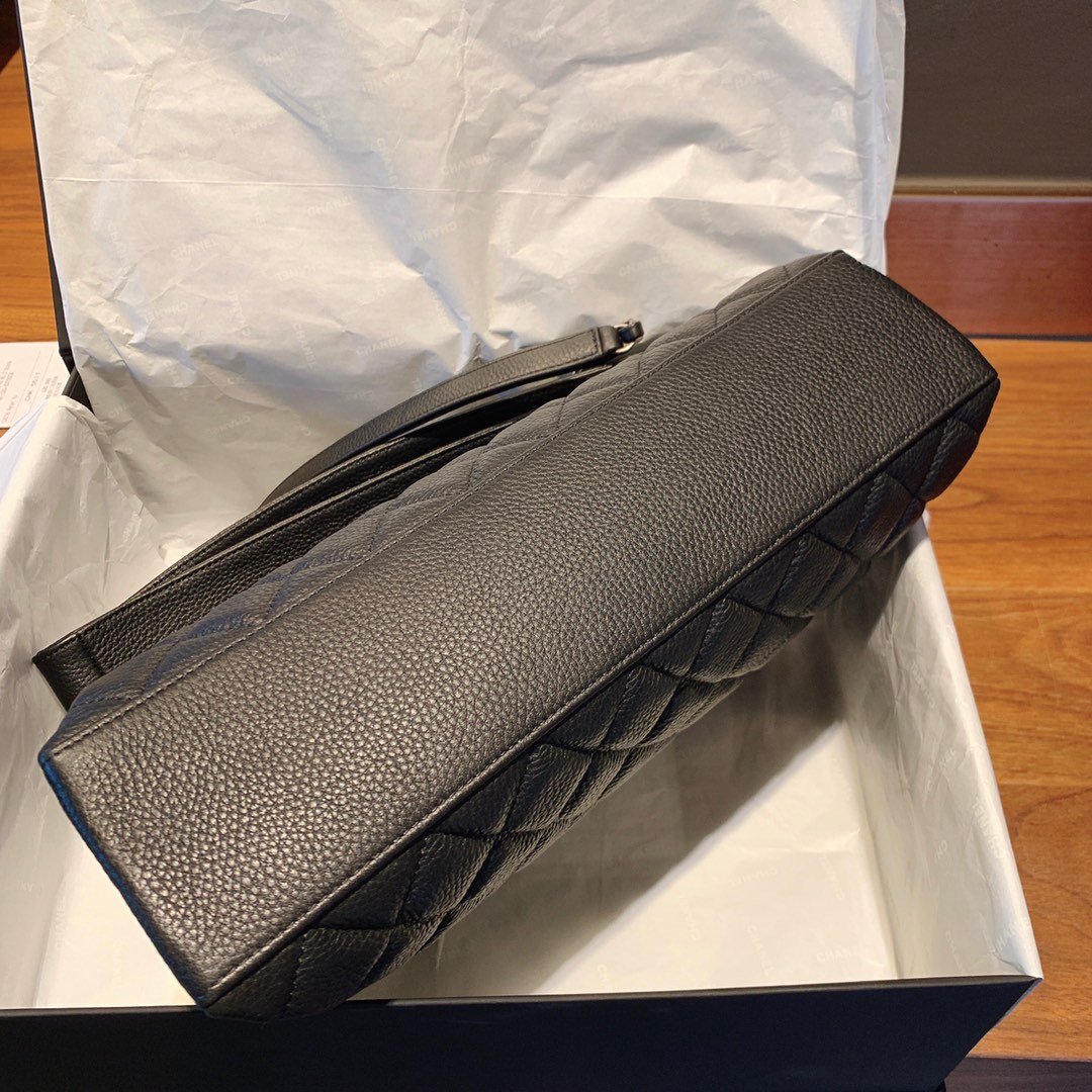 CHLFlap 32cm 12.5in Black Top Handle Handbag